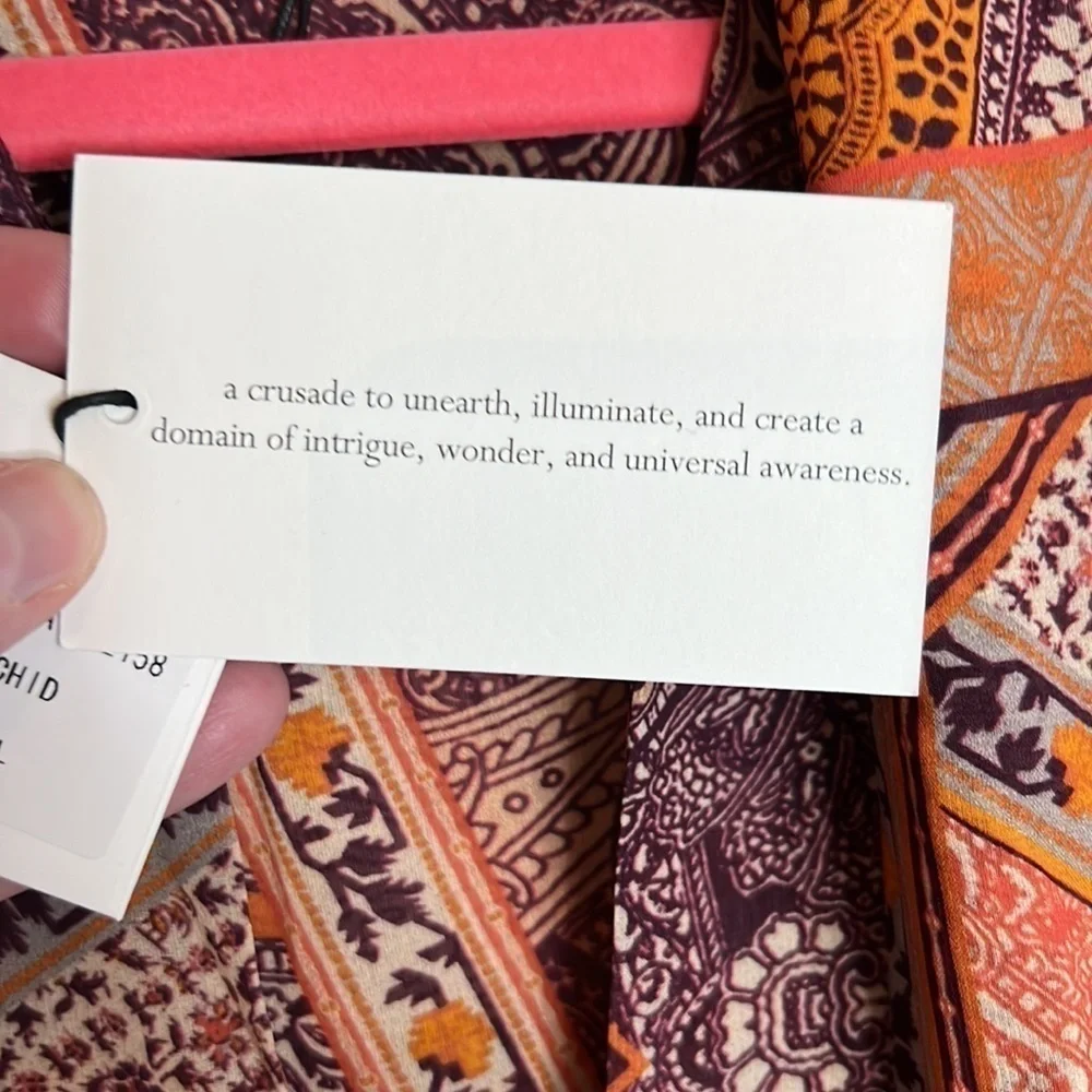 Divine Heritage Orchid Paisley Neck Tie Mini Dress SMALL Patchwork Boho Bin 4 - Picture 5 of 13